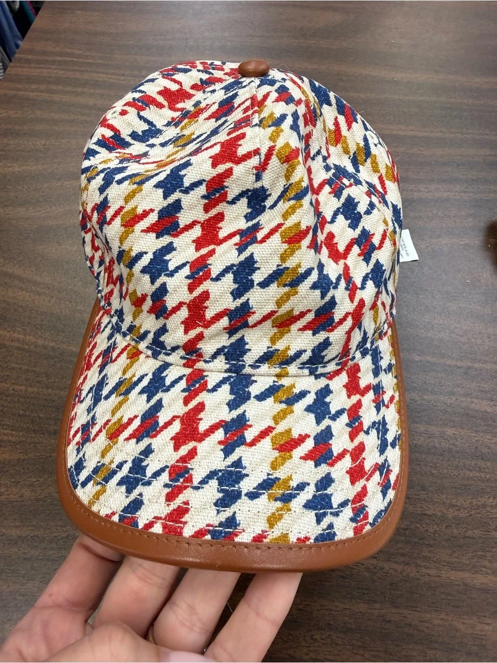 COACH • Houndstooth Baseball Cap In Organic Cotton hat